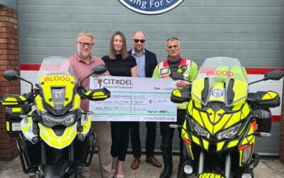 Funds raised from Ackling Dyke Charity Walk Presented to Devon Freewheelers!